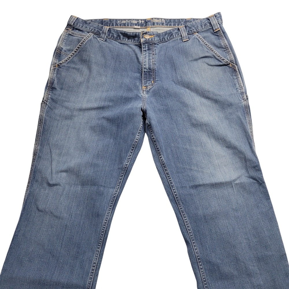 Carhartt Rugged Flex Relaxed Fit Carpenter Jeans Mens 42x30 Blue Denim Straight
